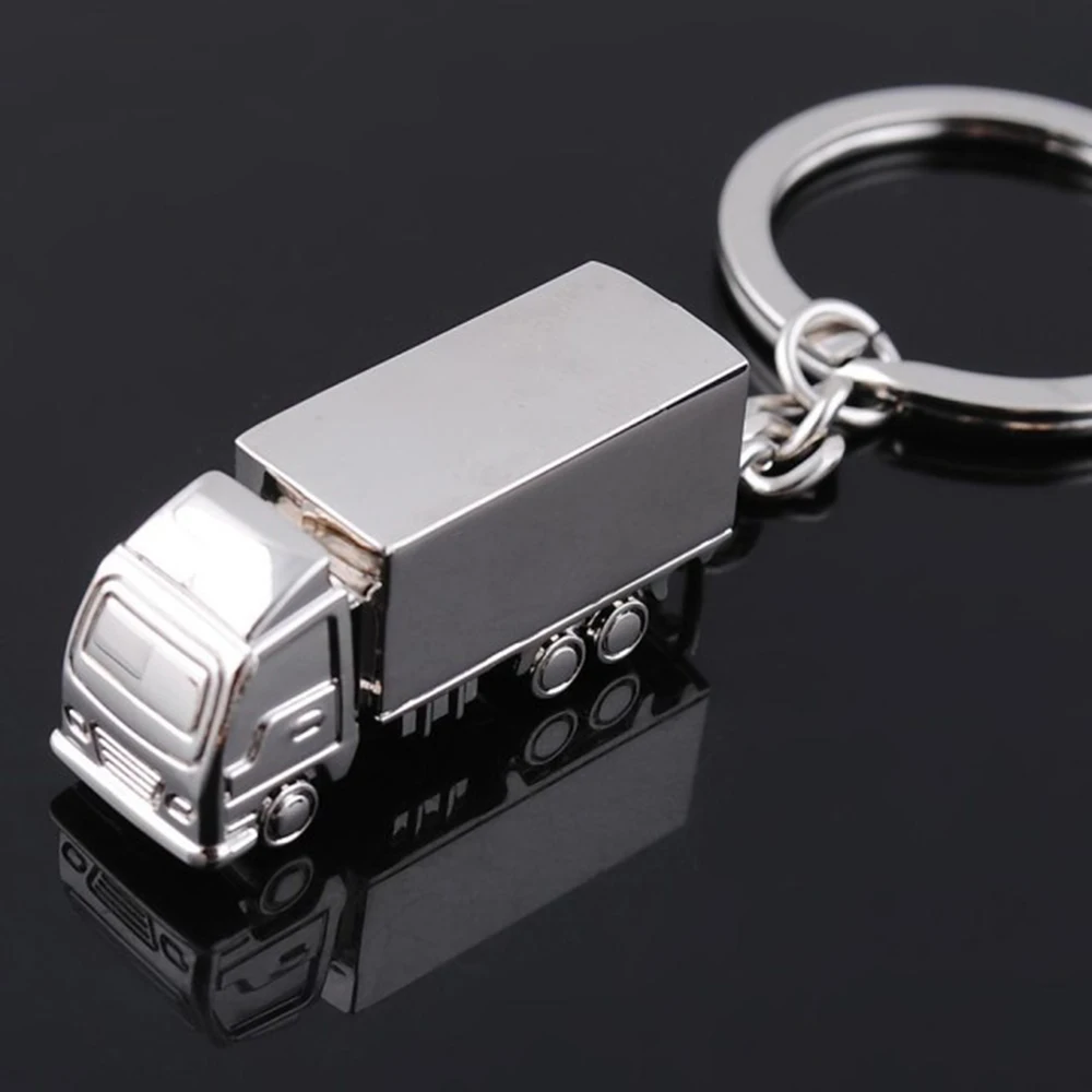 

suti wholesale Cute Metal Truck Lorry Car Key Ring Keyfob Keychain Creative Gift Lovely Keyring