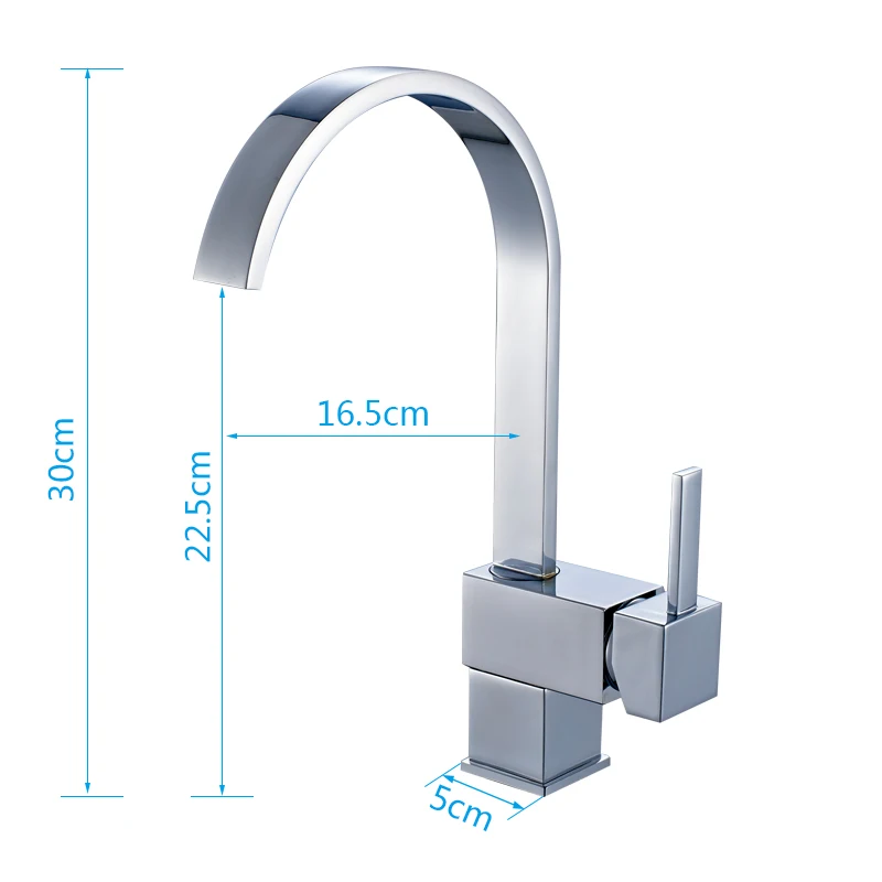 ROVATE кухонный кран с одной ручкой, квадратный латунный хромированный поворотный кран на 360 градусов, смеситель для воды, кран для раковины