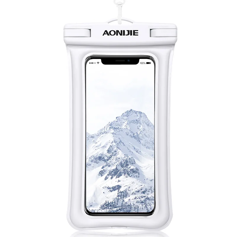 AONIJIE E4104 Floatable водонепроницаемый чехол для телефона сухая сумка чехол для мобильного телефона для речной поход плавание пляж дайвинг дрейфующий - Цвет: White