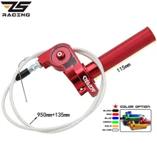 ZS Racing 22mm CNC De Aluminio Acerbs Puño Del Acelerador Rápida Twister + Cable del acelerador CRF50 70 110 IRBIS 125 250 Bici de La Suciedad Motocicleta
