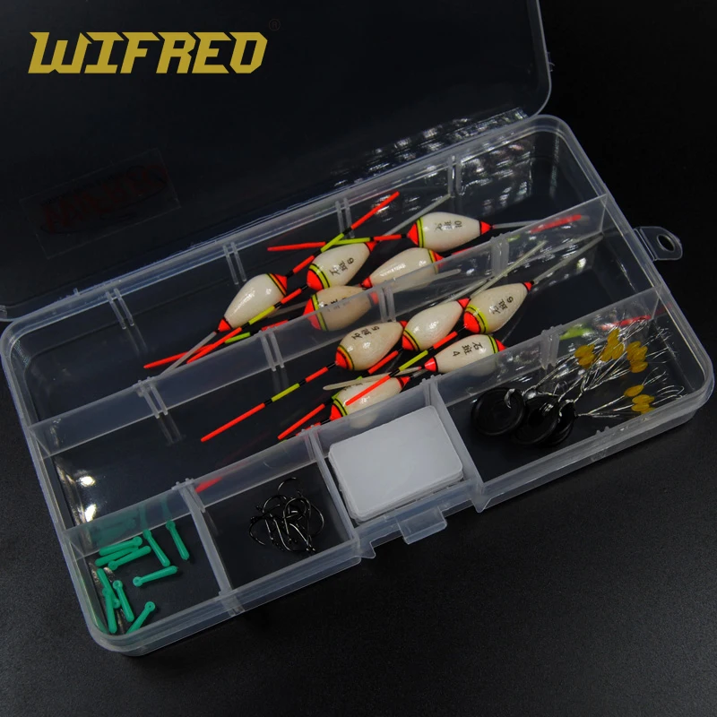 

Wifreo Assorted Mini Float Combo 0.5g ~ 0.8g Pole Fishing Maggot Worm Floats Pond / Lake Ice Fishing Tackles free hooks & stops