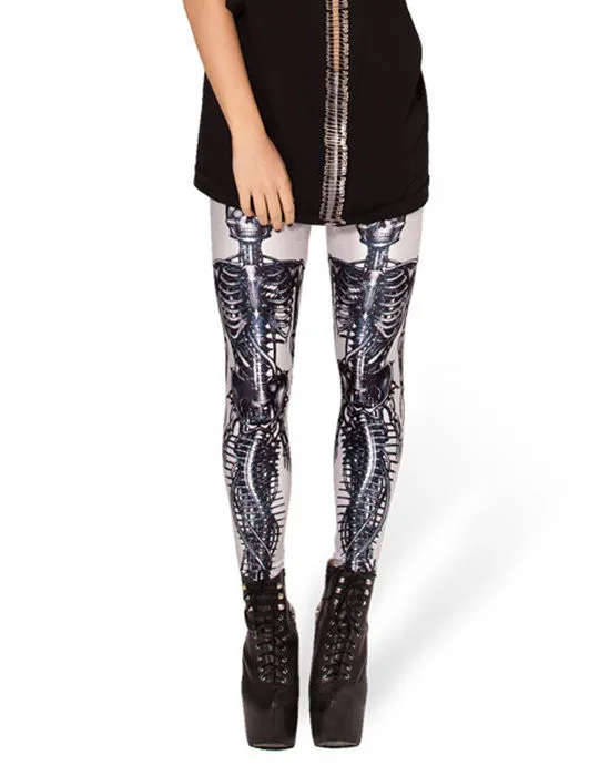 Cheap Wholesale Summer Thin Section Women Printed Human Skeletons Sexy Leggings_2
