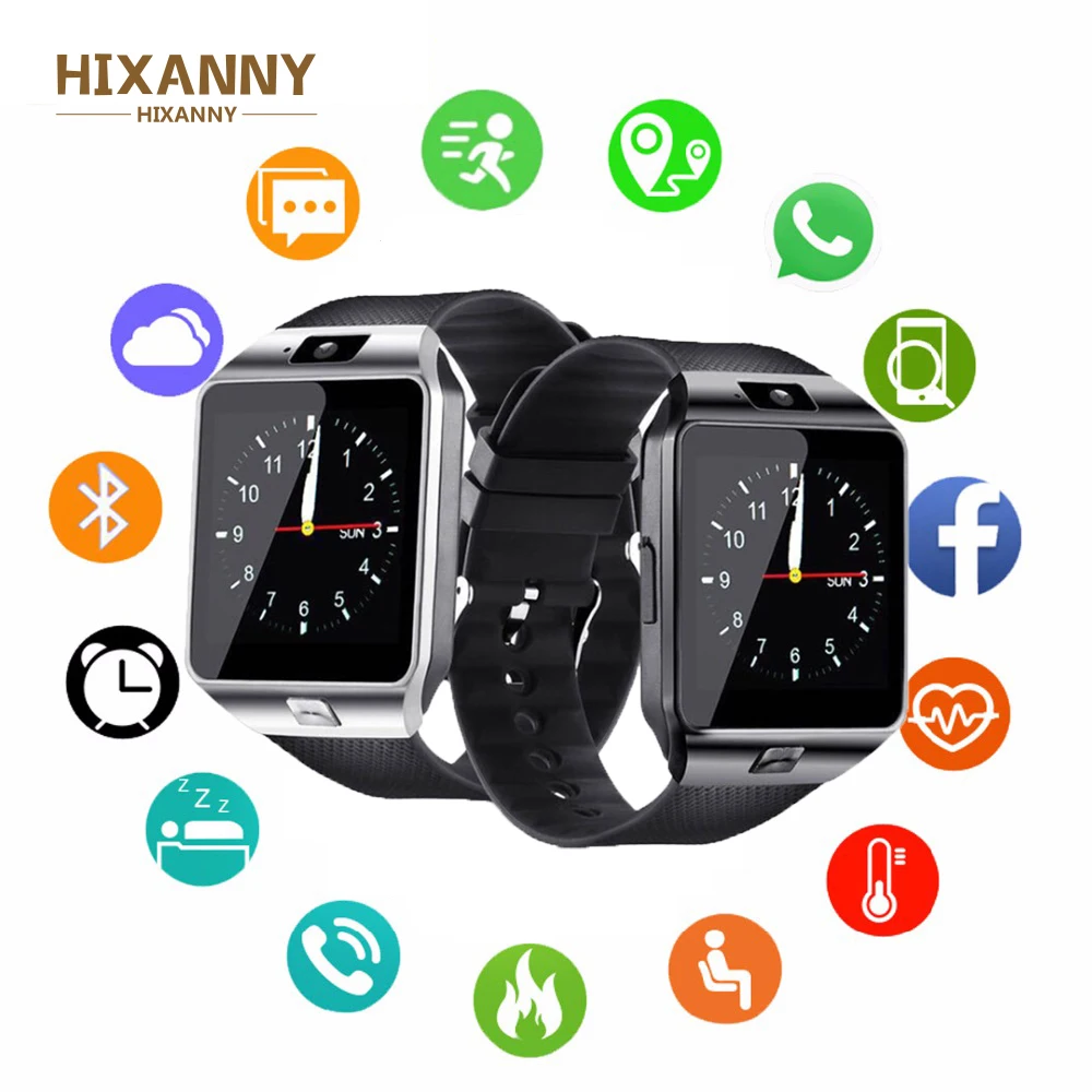 

HIXANNY DZ09 Smart Watch With Camera Bluetooth WristWatch Sport Wearable Devices SIM TF Card Smartwatch For IOS Android Phones