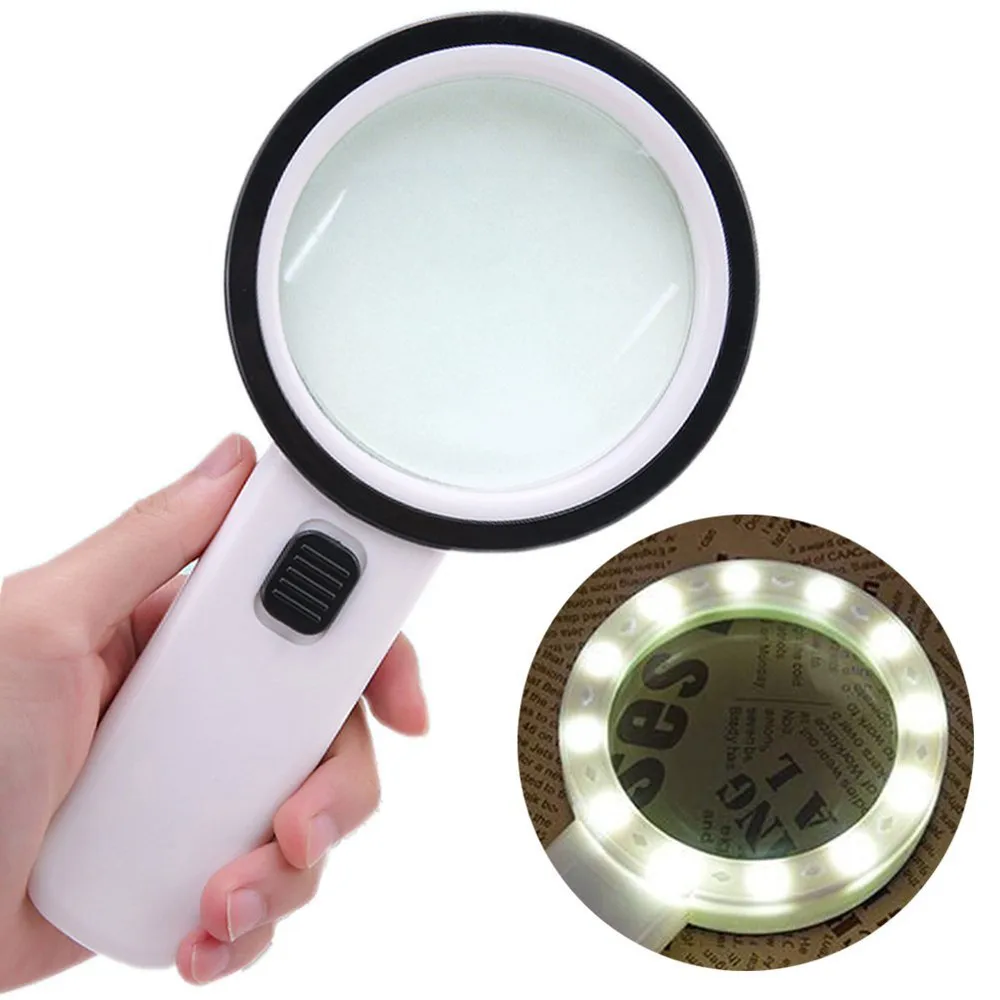 

30X High Power Handheld Strong Magnifying Glass Best Jumbo Size Illuminated Magnifier for Reading, Inspection,Exploring