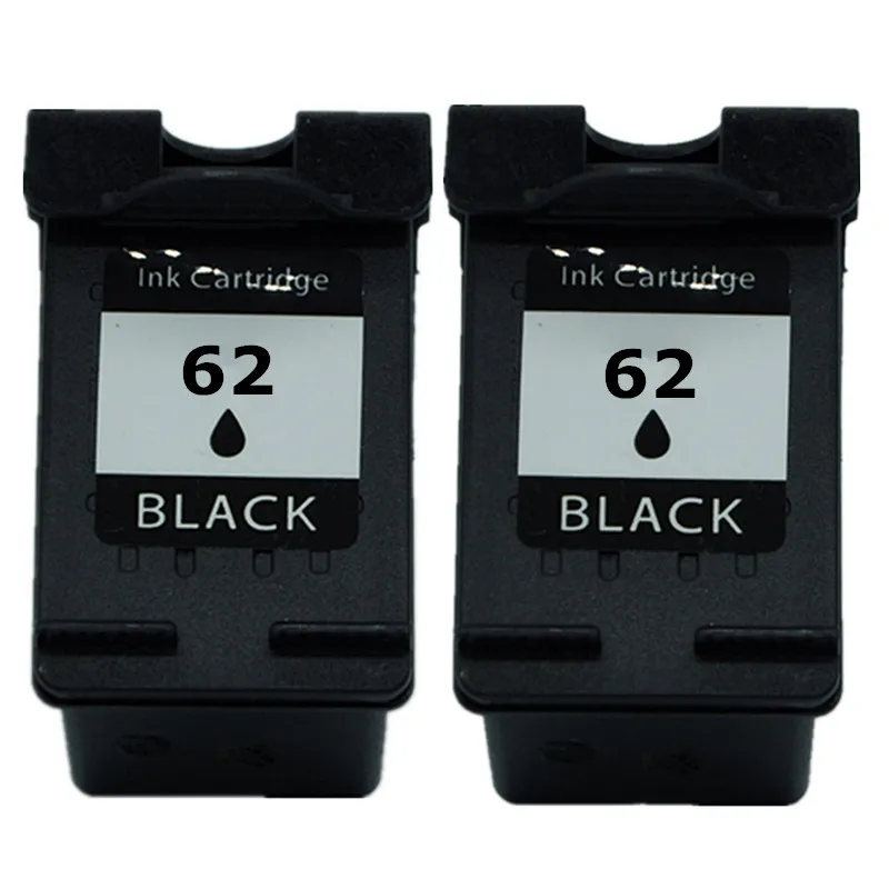 2 Black Remanufactured Ink Cartridge For HP HP62 HP62XL 62 XL 62XL Envy