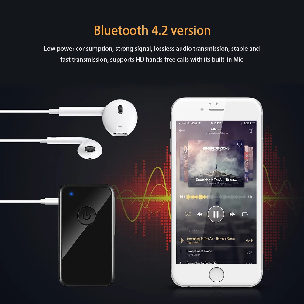Bluetooth автомобильный комплект Бесконтактный для музыки Аудио приемник адаптер авто AUX комплект для динамика наушников автомобиля стерео 3,5 мм разъем