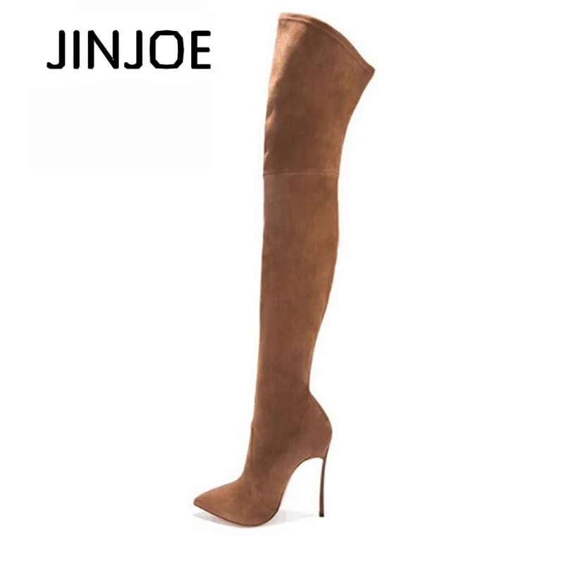 Autumn Winter Women Boots Stretch Faux Suede Slim Thigh High Boots Fashion Sexy Over the Knee Boots High Heels Shoes Woman 35-43 цена Autumn Winter Women Boots Stretch Faux Suede Slim Thigh High Boots Fashion Sexy Over the Knee Boots High Heels Shoes Woman 35-43 цены онлайн