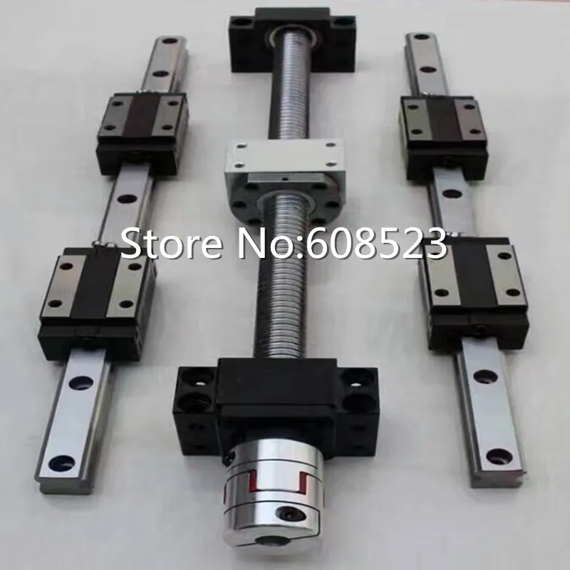 new HBH20 Linear rails cnc  Ball Screw set DFU1605 L306.5/496.5/583.5mm +bk12bf12+ballnut housing+3 PCS MBA12-C