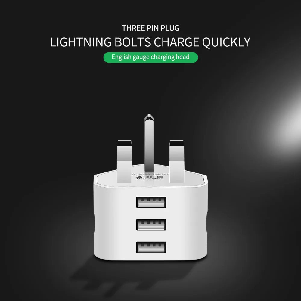 Universal 1/2/3-Port USB UK Plug 3 Pin Wall Charger Adapter with 1/2/3 USB Ports Travel Charger Charging for Phone X Samsung S9 Universal 1/2/3-Port USB UK Plug 3 Pin Wall Charger Adapter with 1/2/3 USB Ports Travel Charger Charging for Phone X Samsung S9