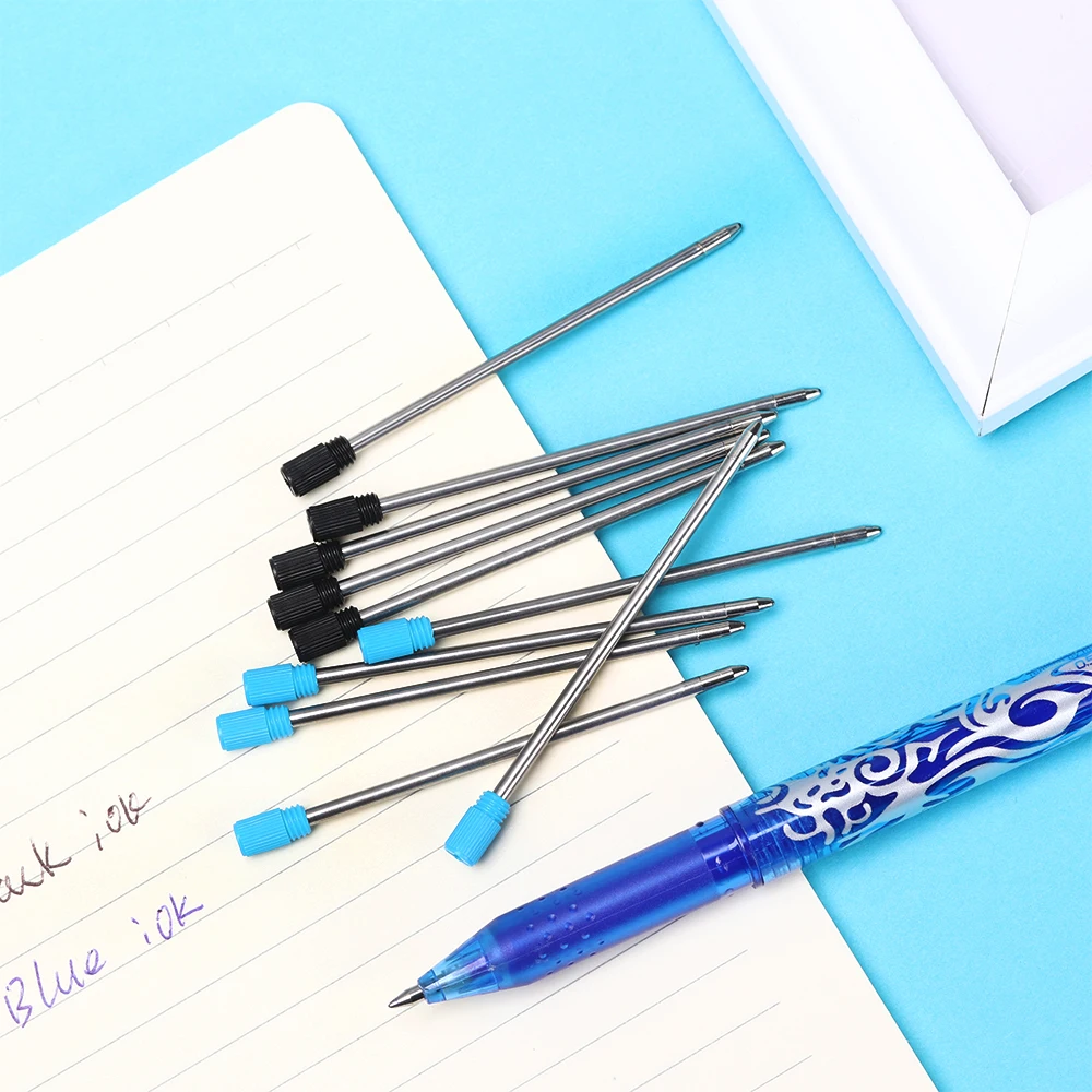 10 pcsMetal ручка Заправка для кристальных бриллиантов шариковая ручка Студенческая ручка стержень синие/черные чернила 7 см длина шариковая ручка заправки