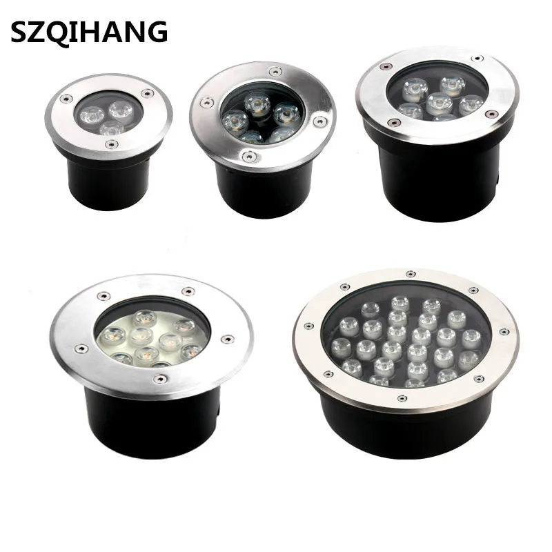 Waterproof led light garden underground 1W-12W IP68 Outdoor Buried Garden Path Spot Recessed Inground Lighting DHL/FedEx Ship fedex 10pcs ac dc power supply waterproof led driver ip67 20w 12v for outdoor constant current led driver