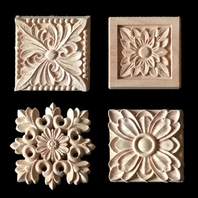 2017 Wood Carving Applique 5 pcs Door Furniture Decorative