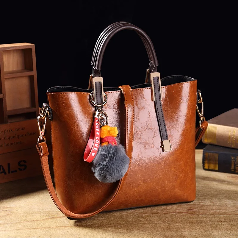 

Vintage Brand Genuine Leather Women Handbags Fashion Alligator Totes Messenger Bags High Quality Wax oil skin Shoulder Bag T58