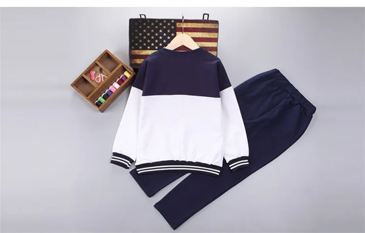 4-12 y children boys clothes kids boy set long sleeve sweatshirt letter sport sets for boys spring autumn clothing (8)