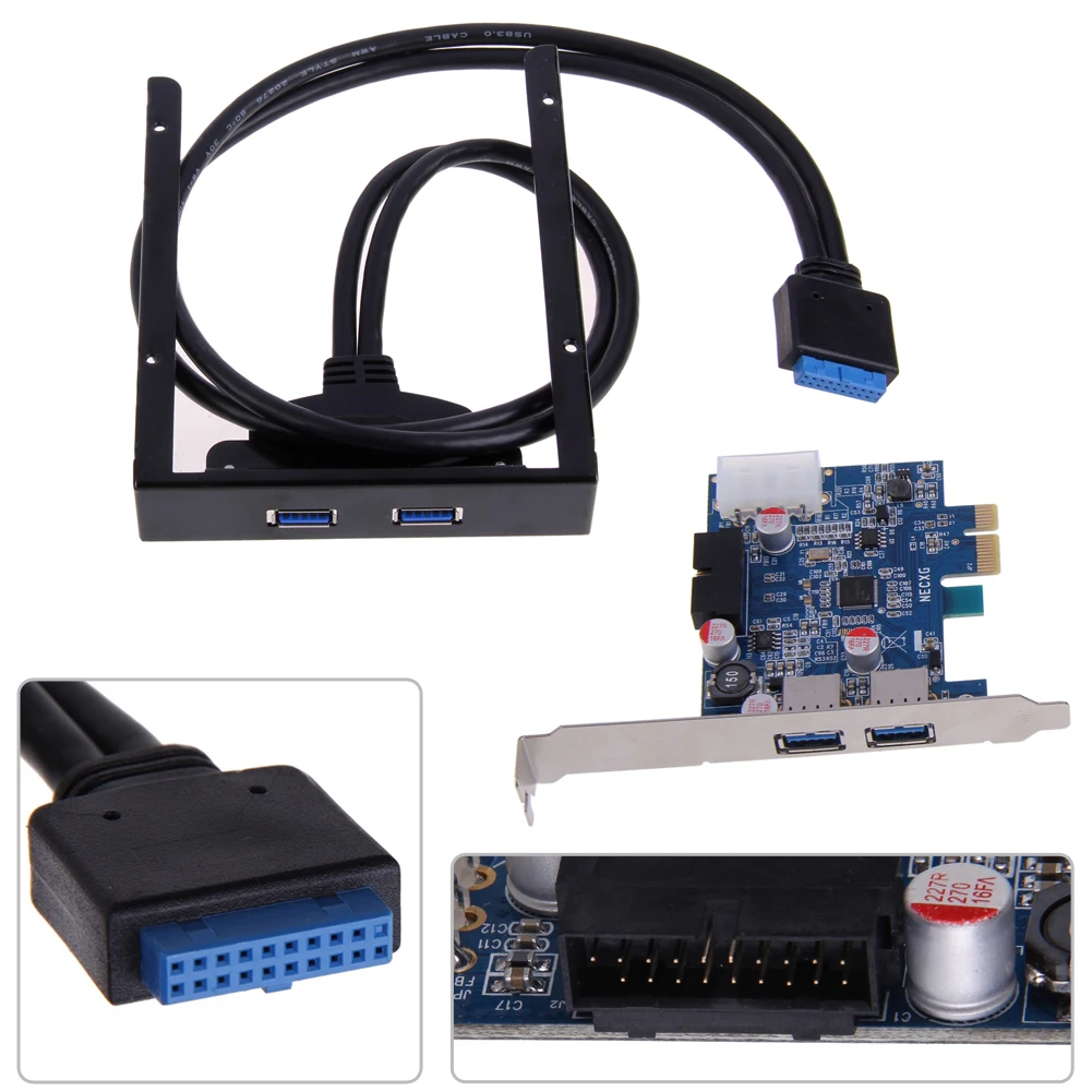 2 порта USB 3,0 PCI E карта с разъемом PCI Express+ 3,5 материнская плата дисковый отсек Передняя панель для Windows XP/Vista/Windows 7 Горячая