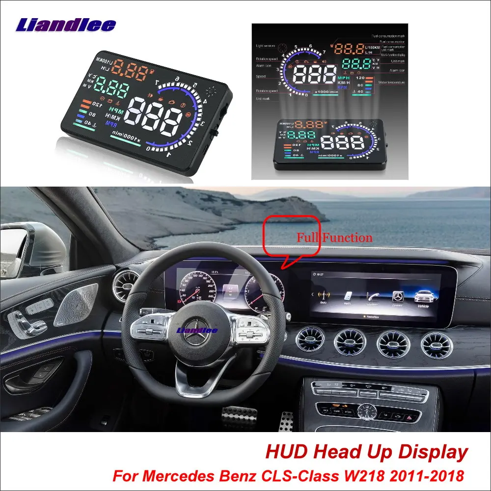 Автомобильный дисплей на лобовое стекло Liandlee HUD для Mercedes Benz CLS Class W218 20 безопасный