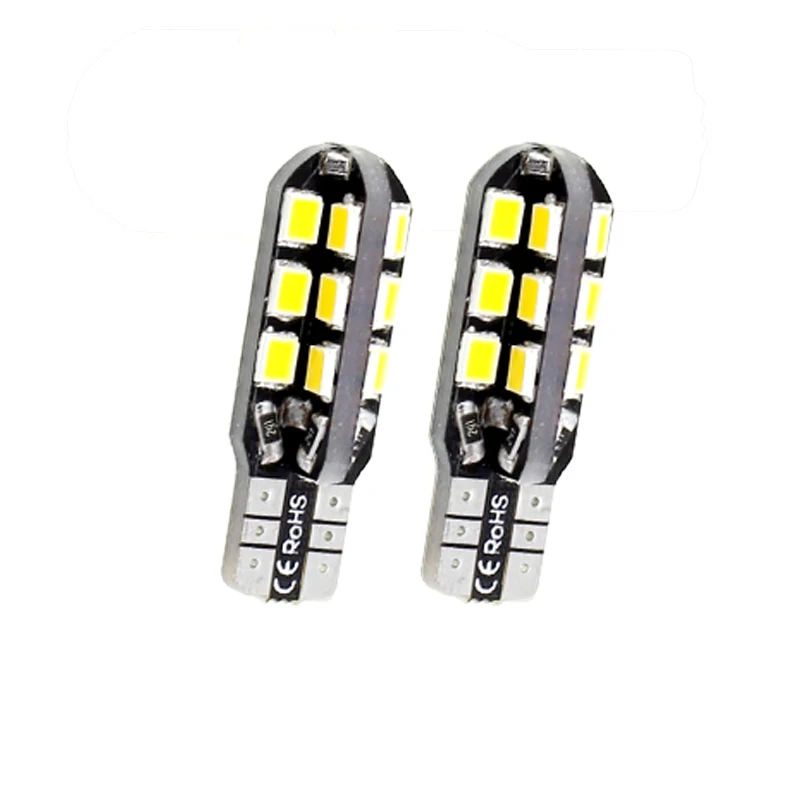 

LCARED 2PCS Car White/warm LED Light 24 SMD 2835 LED PCB T10 W5W 147 Wedge Door Instrument Side Bulb Lamp DC 12V canbus auto