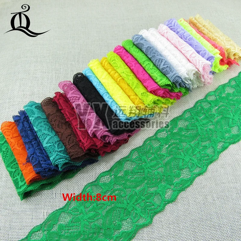

5yard 8cm Garment accessories exquisite color lace quality fabric lace with elastic lace wide 8cm Elastic lace,ribbon