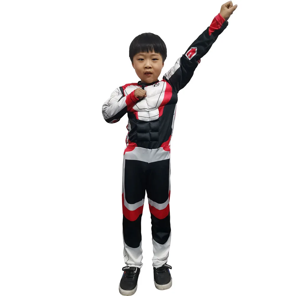 Boys Muscle Avengers Endgame Quantum Realm Costume Kids Superhero Party Cosplay Halloween Carnival Superman Costumes for Child