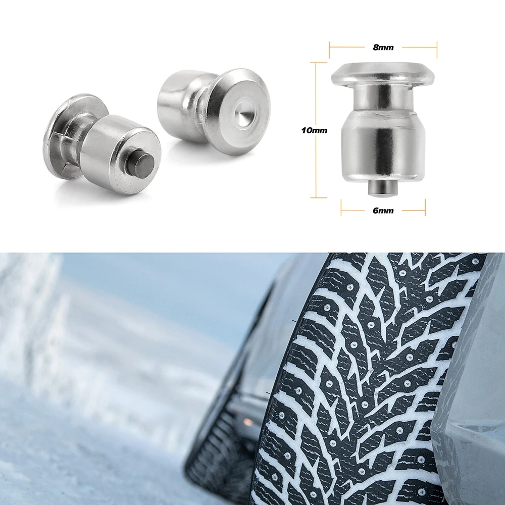 1/2/100 Pieces Car Tires Studs Screw Snow Spikes 8*10mm Winter Wheel Lugs For Auto Car Motorcycle SUV ATV Truck Car-styling