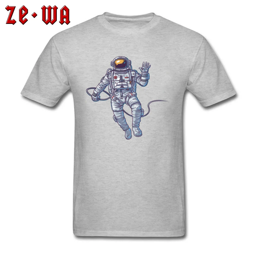 ASTRONAUT FLOATING IN SPACE ILLUSTRATION Men New Design Tops Shirt O Neck April FOOL DAY 100% Cotton T-shirts Street T Shirt ASTRONAUT FLOATING IN SPACE ILLUSTRATION grey