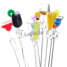 23 см длина 10 шт./упак. многоцветный Мини Стаканы для коктейлей пить stick для коктейля питьевой Декор Наклейки Инструменты