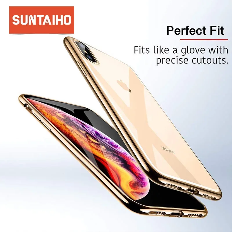 Suntaiho for iPhone 6 Case Plating Edge Phone Case For iPhone 7 Plus Case For iphone XR Xs Max case TPU phone Cover 6s Plus 8 Suntaiho for iPhone 6 Case Plating Edge Phone Case For iPhone 7 Plus Case For iphone XR Xs Max case TPU phone Cover 6s Plus 8