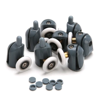 

8Pcs/Set Shower Door Rollers Runners Wheels Pulleys 25mm x 5mm Screw Cover Cap
