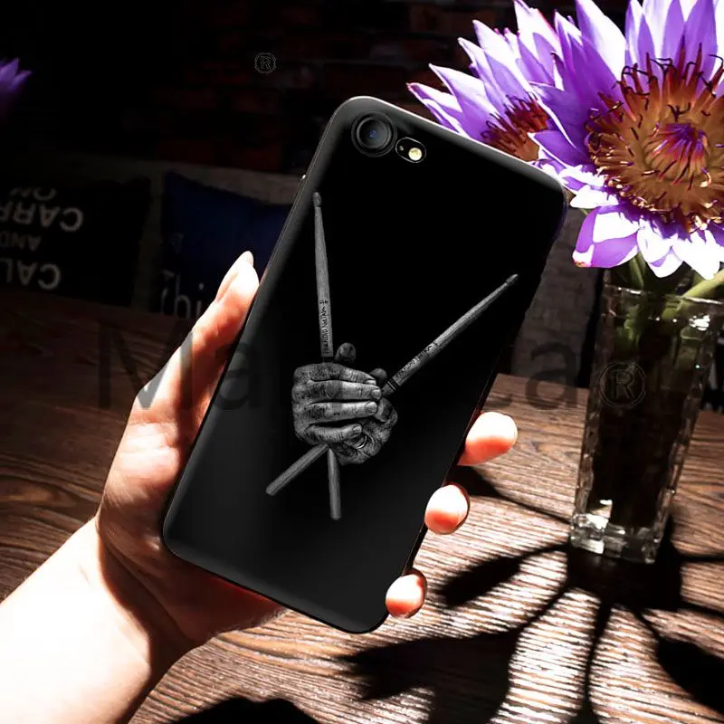 MaiYaCa For iphone 7 6 X Case Musical Instrument Drum Colorful Printing Phone Case for iPhone X 6 7 6s 7plus 8 8Plus XS XR 5C SE