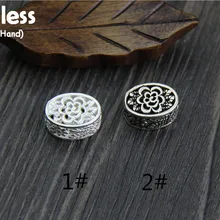 Uglyless подлинное серебро 925 пробы овальная фурнитура для бусин ювелирные изделия DIY ручной работы Полые Цветы результаты этнические бусины