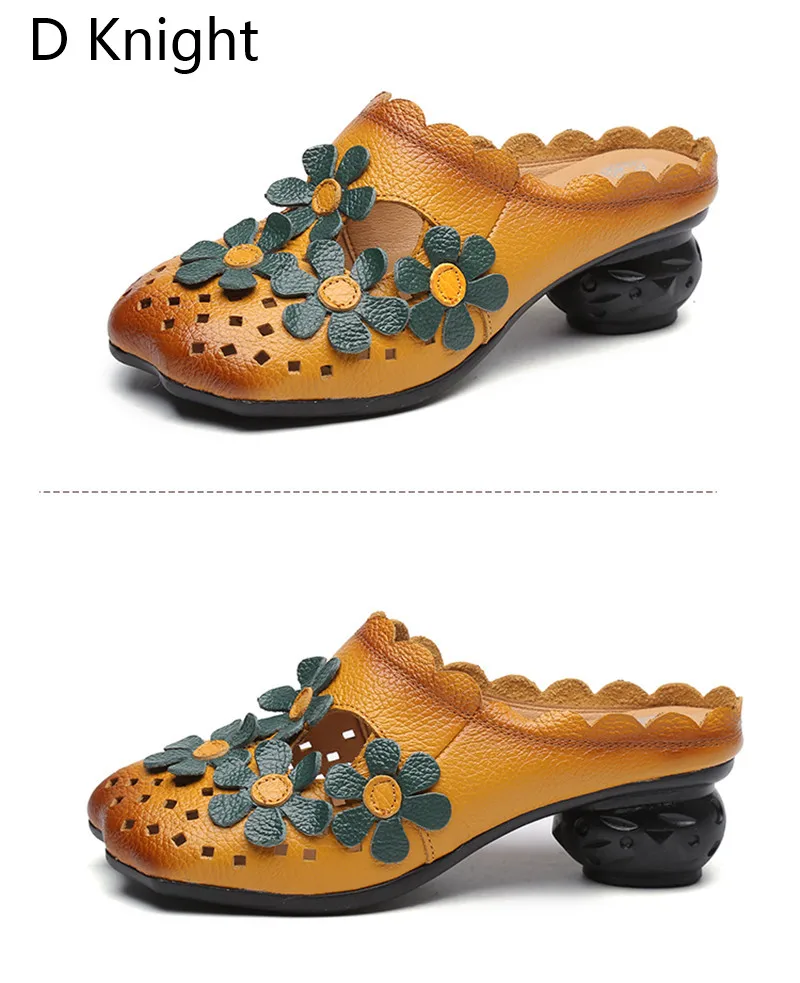 2018 New Summer Vintage High Platform Sandals Women Genuine Leather Slippers Retro Flower Strange Heels Slides Lady Sandal Shoes (19)