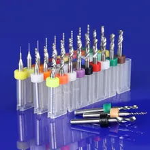 10 pc 3.175mm 카바 이드 드릴 비트 마이크로 조각 cnc pcb endmill 만들기 구멍 알루미늄 나무 아크릴 플라스틱 0.2mm 3.0mm(China)