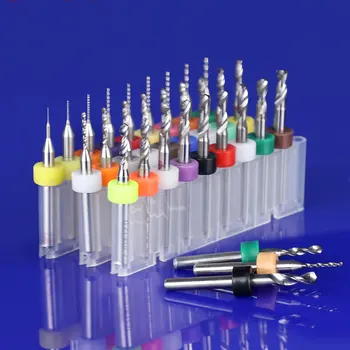 

10pc 3.175mm Carbide Drill Bits Micro Engraving CNC PCB Endmill Making Hole Aluminum Wood Acrylic Plastic 0.2mm to 3.0mm