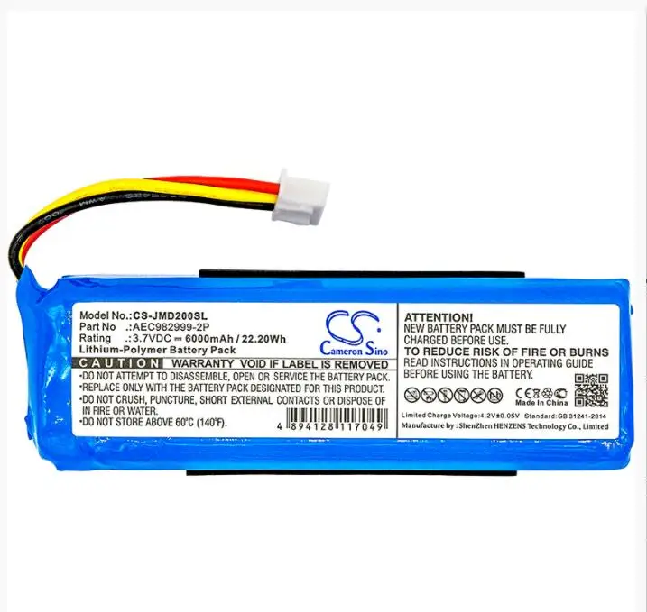 

Cameron Sino 6000mAh battery for JBL Charge AEC982999-2P Speaker Battery