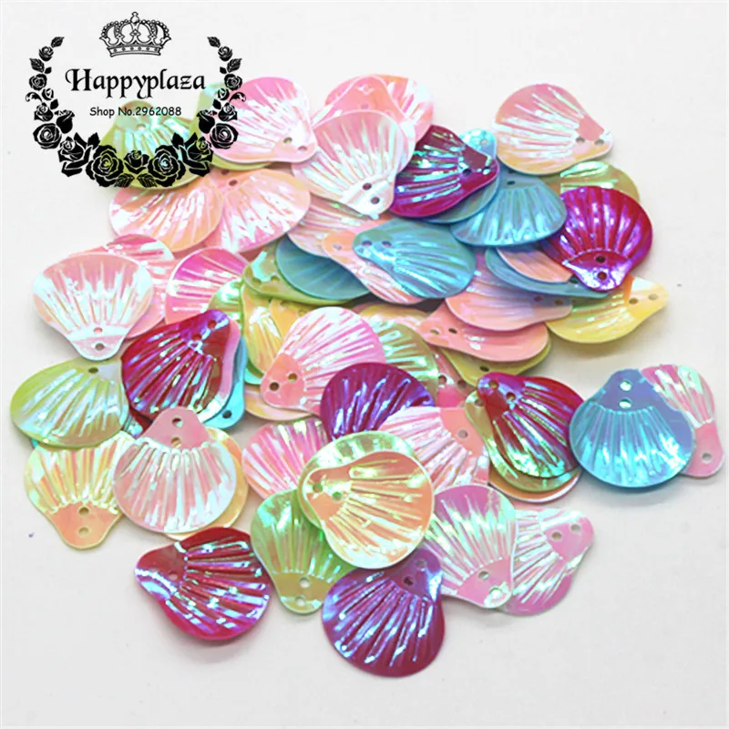 

30g/pack 18*19mm Mix Colors Seashell Shape PVC Sequins Paillettes Loose AB Wedding Sewing Craft DIY