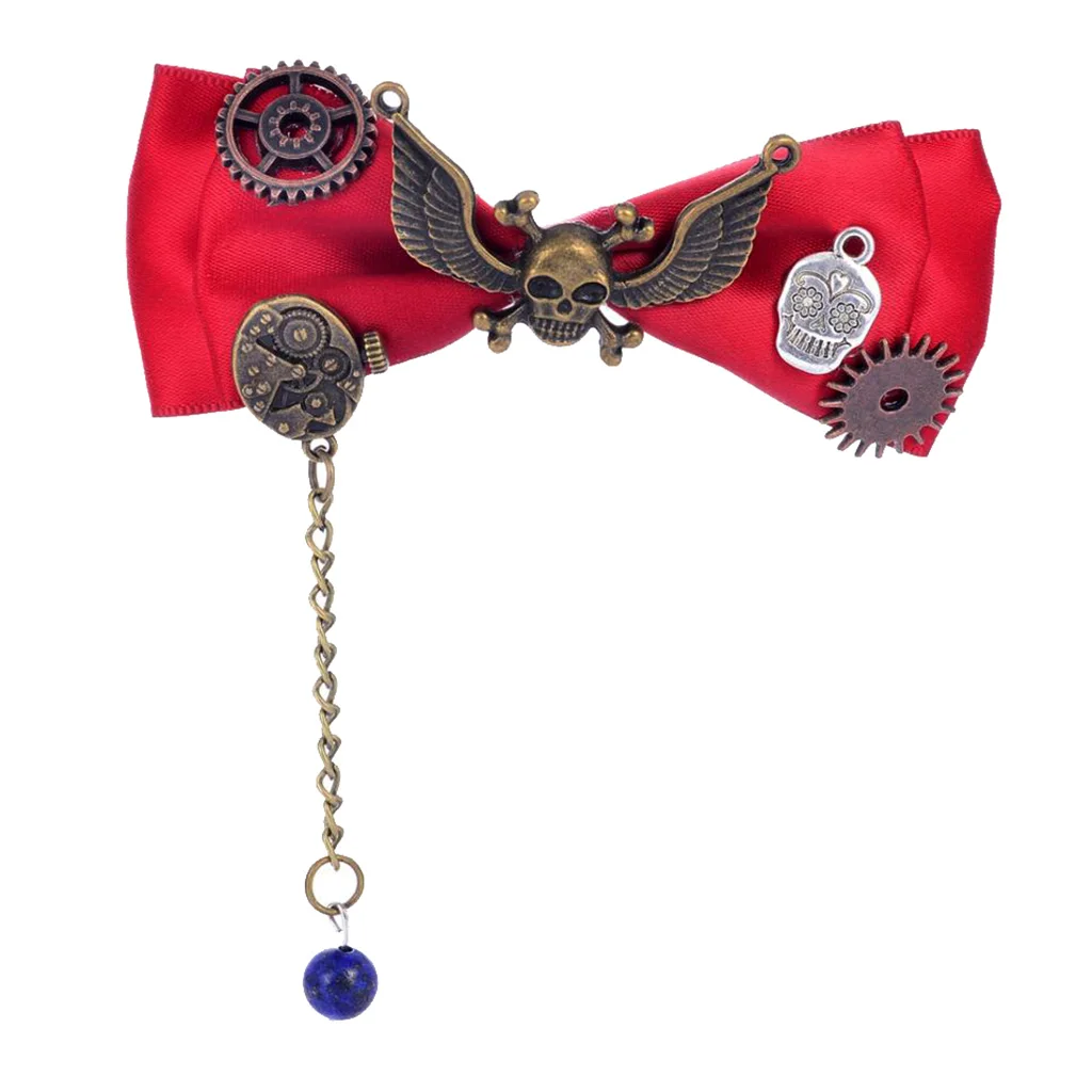 Stylish Women Girls Hairpins Bow Knot Barrettes Craft Skull Decor Shine Hair Clip Clamp High Quality Hair Decoration Accessories