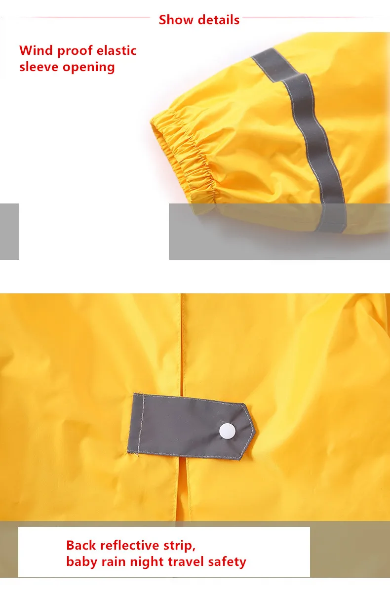 4.90-145CM waterproof raincoat for children kids baby rain coat poncho boys girls primary school students rain poncho jacket