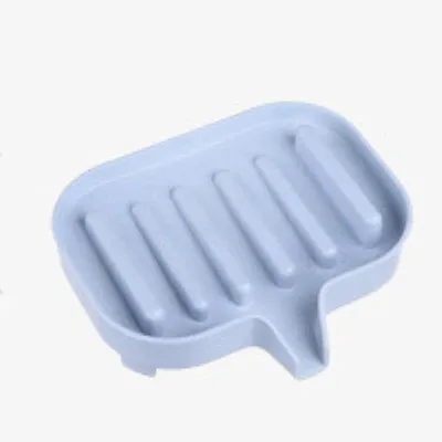Слив ванной мыльница с желобками для слива воды коробка для хранения кухня ванна губка для хранения чашки стойки мыло держатель мыло Чехол Контейнер - Цвет: Синий