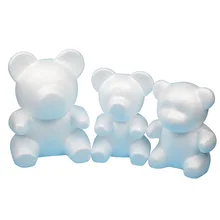 Ours de mousse en polystyrène, pour décoration de fête, cadeau de mariage, de nouvel an, de Saint-Valentin, à réaliser soi-même, en rose, en blanc, 4 tailles