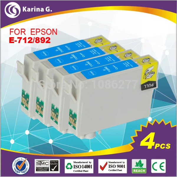 4 Cyan T0712 Сменные картриджи Бесплатная доставка Высокое качество|replacement cartridge|cartridge