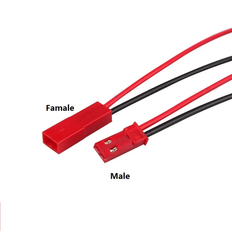 

100Pcs JST 2Pin male and female plug connector JST terminal Portable connector Extension cord socket JST take 10 cm line plug