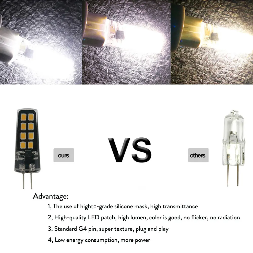 LED Lamp G4 12V 24V DC 3W Bombillas LED Bulb Lampada G4 2835 SMD Light Replace 25W Halogen Spotlight Chandelier 10- 30V