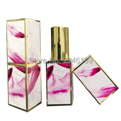 Empty Lipstick Tube 12.1mm Colorful Feather Lip Balm Tube Magnetic Buckle Lip Balm Tube Empty Feather Lipstick Container