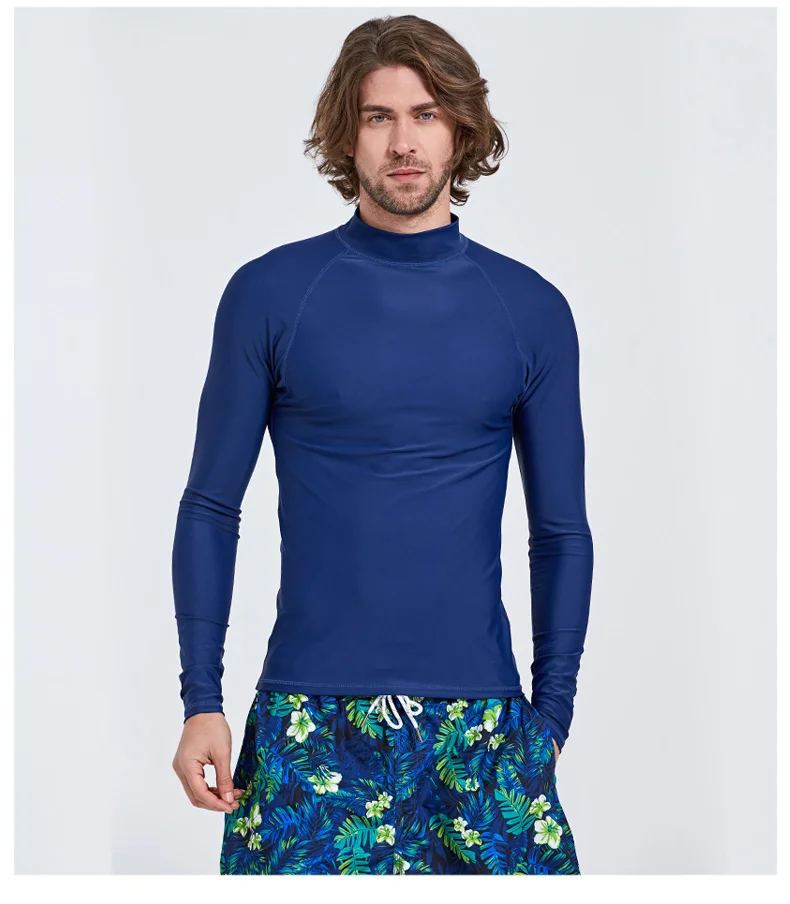 Рашгарды для мужчин УФ-защита для серфинга Рашгард Crew swim Shirt Pull Up Compression Basic layer Wet Suit рашгарды темно-синие
