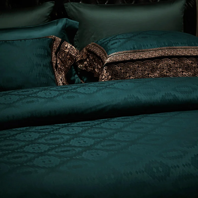 Роскошный 600TC Египетский хлопок Нежный кружевной комплект постельного белья жаккардовый пододеяльник наборы простыня наволочки queen King Размер 4 шт