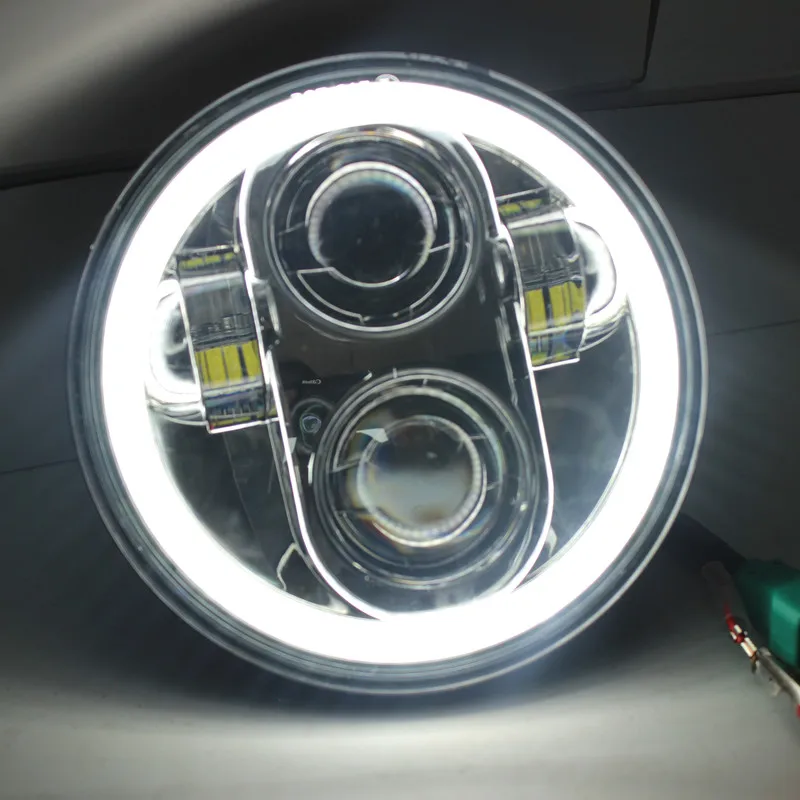

5.75 inch Daymaker LED Headlights DRL Full Halo Ring For 5 3/4" Round Harley Davidson Sportster Dyna