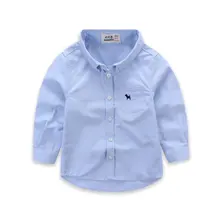 Г., Осенние хлопковые рубашки с длинными рукавами для маленьких мальчиков модная детская праздничная одежда новая детская верхняя одежда, топ для мальчиков,, 17J701
