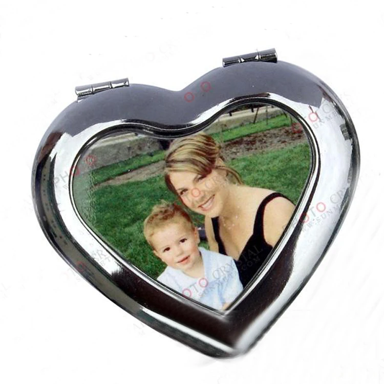 100 XEngraved в форме сердца компактные зеркала пустой серебряное зеркало для нанесения макияжа свадебный подарок