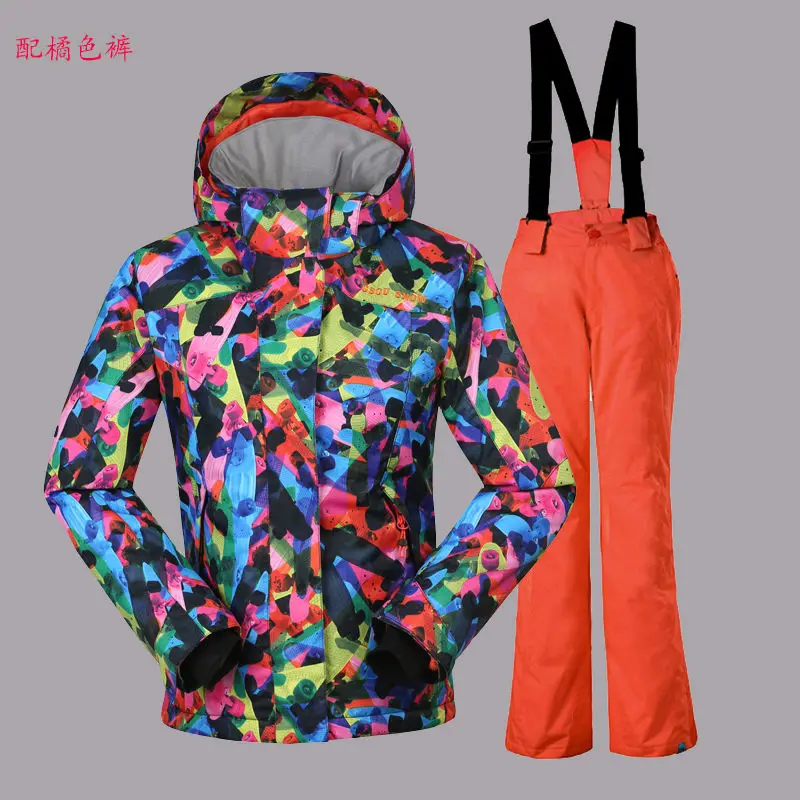 Gsou Snow Girls Ski Suit Kids Ski Jacket Ski Pants Waterproof Windproof