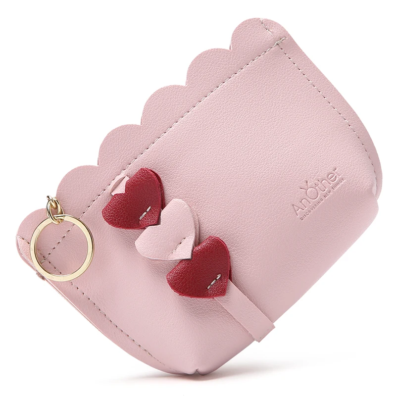 Кожаный женский кошелек JANE'S с милыми заячьими ушками, модный кошелек для монет, карт, денег, сумок Porte Monnaie, брелок, 4 цвета - Цвет: love pink